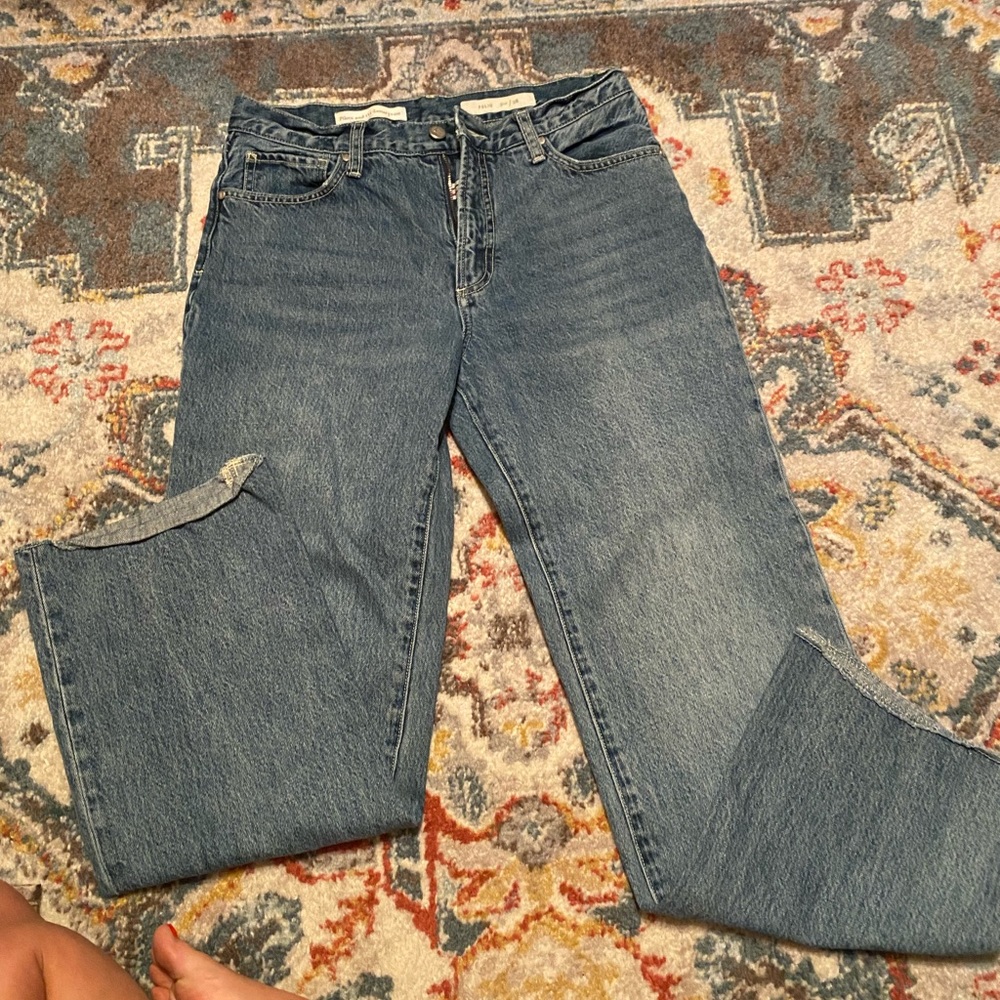 Pilcro and letterpress wide leg jeans